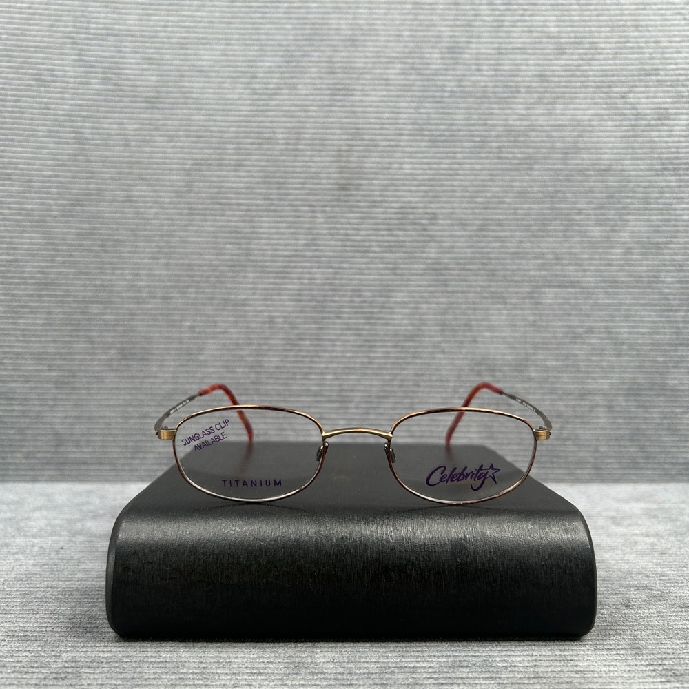 Celebrity by Altair Eyewear Titanium Antique Brown Demi Oval Eyeglass Frames 145